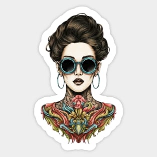 Captivative Inked Woman Sticker